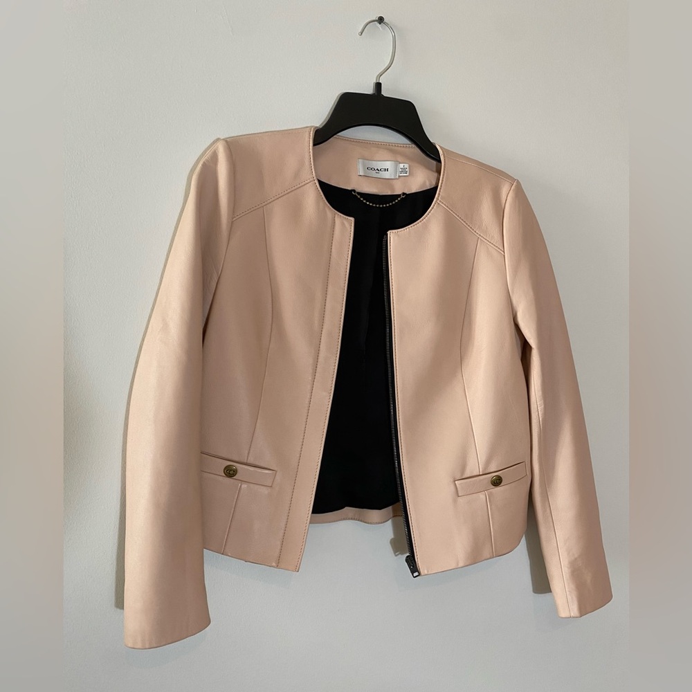 Coach 1941 Collection Blush Pink Leather Jacket - Picture 10 of 15